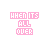 Pixelated pink text on white background cycles through letter changes in 'WHEN ITS ALL OVER' and 'ILL COME BACK FOR ANOTHER YEAR'.