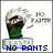 Pixelated image of a green statue with white hair on a stone base, featuring blue text reading "NO PANTS" and gray text "HD PUMM".