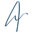 A pixelated blue signature-style line drawing on a light gray background with no visible text or additional elements.