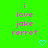 Green background with pink pixelated text reading 'i love joke rerret' and two blue heart icons at the bottom.