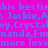 A static image with a bright pink background and blue text repeating names and phrases in a pixelated font.