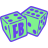 Pixelated green and blue cube with visible 'FB' text on one face, set against a gray background.