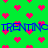 Green background with pink pixelated hearts and blue text reading 'TRENTINO' in two horizontal , each repeated twice