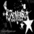 Black-and-white animated icon with a large white star, a crescent moon, and a cluster of small white shapes resembling stars or sparkles against a dark background.