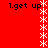 Red background with four identical black text labels and vertical white starburst patterns on the left and right edges.