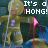 identical cartoon figures with yellow bodies, blue eyes, and red mouths holding pink triangular objects against a dark green background