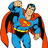 Superman character in blue and red costume with red cape and yellow belt, standing against white background, with text "AUSTIN is" and "my HERO" on red and gray