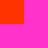 A static image with a bright pink background and three solid orange rectangles positioned at top-left, top-right, and bottom-center.