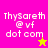 Pixelated text 'Thysareth @vf dot com' on split background with yellow star and pink star icons.