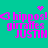 Pixelated pink text on teal background with heart and starburst symbols, two identical side-by-side layouts showing 'hippos! giraffes JUSTIN' in blocky font.
