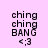 Pixelated text and emoticon on pink background with cyan horizontal bars shifting across the image.