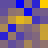 square pixels in blue, yellow, and brown tones arranged without visible text or symbols