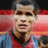 Pixelated static image of a person in sports attire with red and blue colors, likely from an old soccer-themed buddy icon set.