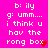 Pixelated chat window with pink background showing text exchanges between 'b: ily' and 'g: umm... i think u hav the rong box', featuring a red heart symbol in one frame.