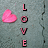 six shows a pink heart icon and vertical 'LOVE' text on a gray background, with the heart moving left to right across frames