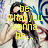 A person with long dark hair and sunglasses poses against a blue-and-white patterned background, overlaid with yellow text reading "be what you wanna be...".