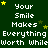 A static contact sheet of 11 animated frames showing a repeating text-based animation with yellow stars on a dark green background.