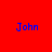Four display the name 'John' in blue pixelated text against red, dark red, black, and deep red backgrounds