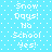 Pixelated text on a light blue background with white dots, displaying 'Snow Days! No School Yes!' in two
