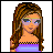 A 48x48 pixel animated buddy icon featuring a cartoon woman with long brown hair and sunglasses on the left, paired with a pink heart-shaped text graphic reading "ROCKIN YOUR SOXS" on the right.