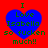 Red background with four identical blue heart shapes containing green text reading "I Love Isabella so fucken much!!" arranged in a