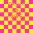 Pixelated text 'Peace Luv BFFS' appears on a pink and yellow checkered background with animated overlays