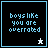 A 4-frame animated contact sheet of a pixel art buddy icon with blue text on black background and white star symbols, showing frame-to-frame color variations in the text.