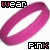 Six identical pink rubber band icons arranged in two of three, each with 'wear' text above and 'PINK' below on white background