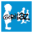 Pixelated blue background with white silhouette figures and partial text 'G' and 'Z', followed by a character head with green cap, brown skin, and shifting facial expression.