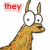 Four show a pixelated llama with large eyes and two ears, each displaying different colored text above or below the animal