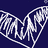 Pixelated heart-shaped icon with white and light gray text on a dark blue background, appearing as a static digital image.