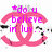 A pink interlocking CC logo with purple text overlays reading *do u believe in luv... at first sight??? or should i walk by again?* on a white background with black pixel noise.