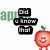 Animated pixel art of a red apple character with green stem, smiling face, and small legs; text bubbles change from 'do u know that' to 'apples have feelings'