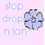 Pixelated light purple background with three lines of text and a circular multicolored icon on the right.