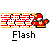 Animated contact sheet showing three frames of a pixel art buddy icon featuring a red character with yellow accents and motion lines, alongside text promoting 'badassbuddy.com' in black and red lettering on gray background.