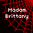 Pixelated text 'Madam Brittany' on a red and black patterned background with visible -like structure