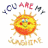 A 48x48 pixel animated buddy icon split into two frames showing a sun graphic with text and a green logo on dark background.