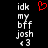 A black background displays two identical vertical of white pixelated text with a red heart symbol above the left