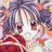 Pixelated anime-style character with purple hair and red clothing on left, black background with white text "Anime IM" and stylized signature on right in a 2x1 contact sheet layout.