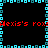 Pixelated red text 'Nexis's rox' repeats horizontally across a black background framed by cyan and teal square borders.