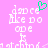 Pixelated text on pink background with green heart symbol above the word 'dance' in white block letters.