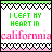 Animated contact sheet of 11 frames showing a pixel art icon with green text "I LEFT MY HEART IN" and pink text "californnia" over heart borders, cycling through different colored hearts in the border.