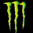 Green claw marks on black background with white smoke-like swirls and pink emblem text.