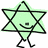 A light green star-shaped figure with a smiling face and stick limbs stands against white background, next to a brown hand giving a thumbs-up on mint green.