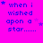identical text-based icons on a bright pink background, each displaying 'when i wished upon a star......' in blue pixelated font with small purple stars scattered around