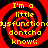 Four identical red and black spiral patterns with yellow text reading "I'm a little dysfunctio don'tcha know!" arranged in a
