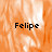 Three orange-tinted display the name 'Felipe' in black pixelated text over a blurred background, with one replaced by a solid gray rectangle