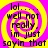 Four identical display yellow and pink spiral backgrounds with black text reading "lol.... well not really, im just sayin that" in a pixelated font