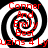 Four identical spiral patterns with red text overlays on a black background, showing slight variations in text clarity across frames.