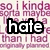 Pixelated text-based icon with layered words and symbols on a light background, featuring bold black-and-white text and a heart symbol.